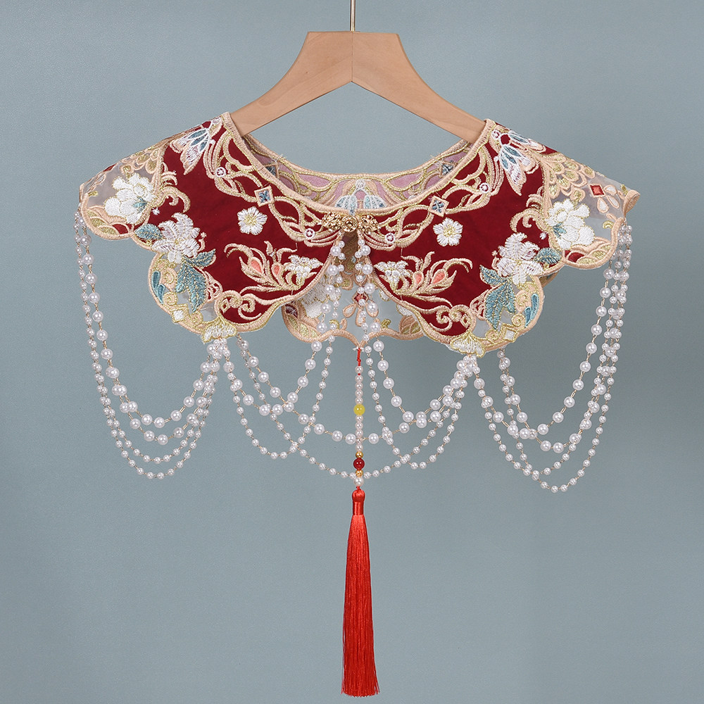 Beading - Collier de perles rouge nuageux, faux