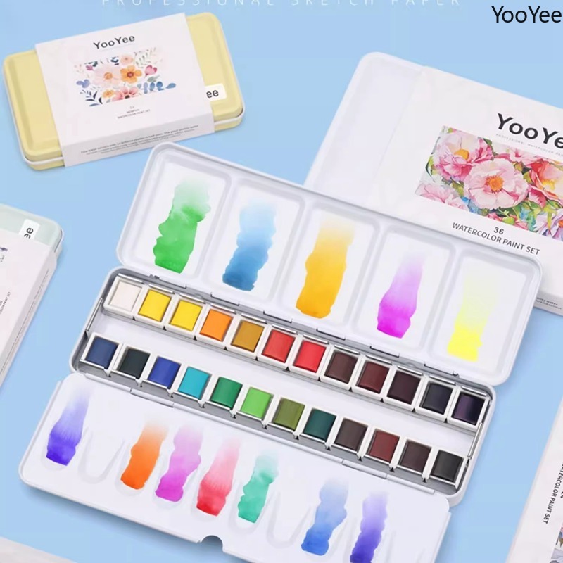 Watercolor Paint Set Solid Pigment - YooYee – ensemble de peintures aquarelles
