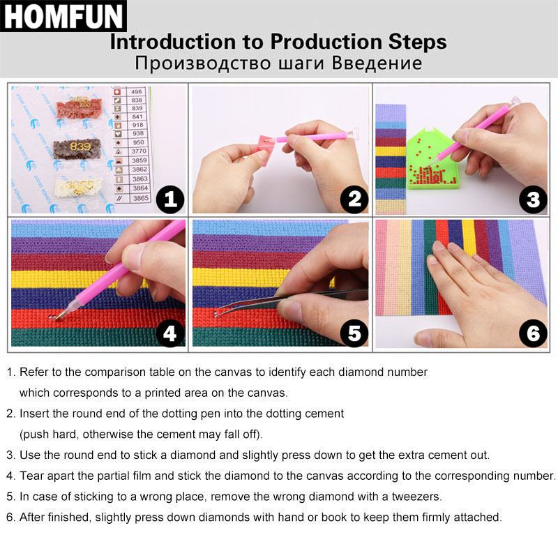 HOMFUN AB 5D bricolage diamant - 5D Diamond Painting Kit Full Drill avis et prix