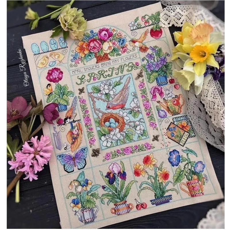 【CC2937 Spring Garden】 Kit de  - Cross Stitch Stamped Kits Beginners avis et prix