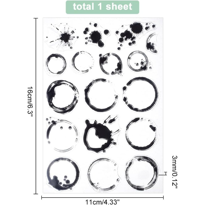 1 feuille de taches de thé tam - Clear Silicone Stamps For Card Making avis et prix